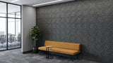 Ripple Weave engraved felt wall panels in Slate Grey, in an office