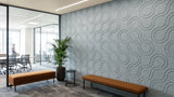 Ripple Weave engraved felt wall panels in Spring Grey, in an office