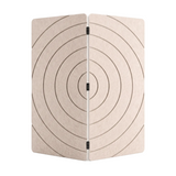 A beige PET felt folding screen or divider with a target-style concentric circle pattern, shown on a plain white background.