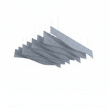 Ruche baffle kit in Light Grey, viewed from seated height