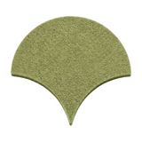 An apple green scallop PET felt tile, shown on a white background