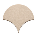 A natural cotton scallop PET felt tile, shown on a white background