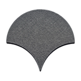 A slate grey scallop PET felt tile, shown on a white background