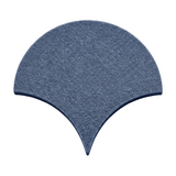 A steel blue scallop PET felt tile, shown on a white background