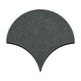 A storm grey scallop PET felt tile, shown on a white background