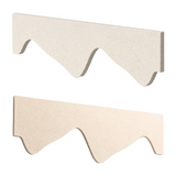 A pair of skewed wave PET felt acoustic rafts in natural cotton, shown against a plain white background.