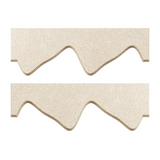 A pair of skewed wave PET felt acoustic rafts in natural cotton, shown against a plain white background.
