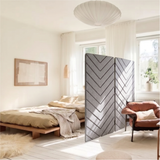 2 Panel Folding Room Divider - Chevron Engraved PET Felt Screen