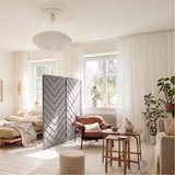 2 Panel Folding Room Divider - Chevron Engraved PET Felt Screen