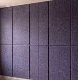 Stack engraved felt wall panels in Purple Grape, close-up of the engraved grooves