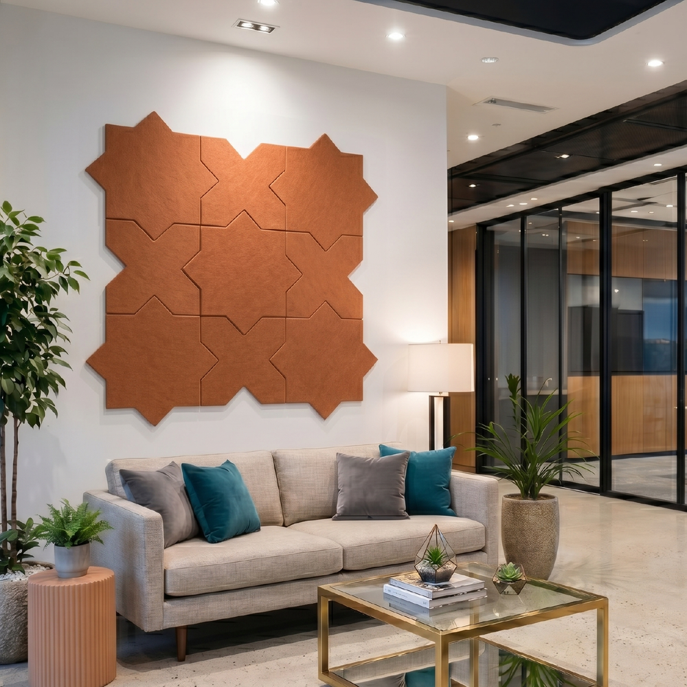 Acoustic Wall Tiles – Star and Cross – PET Felt