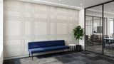 Strap engraved felt wall panels in Natural Cotton, in an office