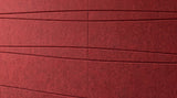 Strata engraved felt wall panels in Dark Rouge, close-up of the engraved grooves