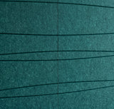 Strata engraved felt wall panels in Teal, close-up of the engraved grooves