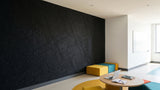 Terrain engraved felt wall panels in Black, in a school space