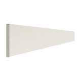 Felted trapezoid acoustic baffle in natural cotton PET felt, three-quarter view, on a white background
