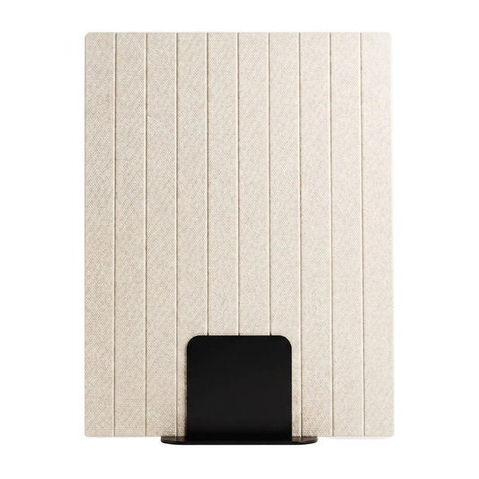 Vertical Grooved Freestanding Acoustic Screen with Metal Feet