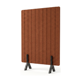Vertical Grooved Freestanding Acoustic Screen with Wooden Feet