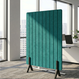 Vertical Grooved Freestanding Acoustic Screen with Wooden Feet