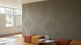 Vortex engraved felt wall panels in Silk, in a school space