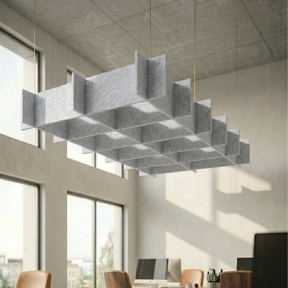 Acoustic Ceiling Baffle – Waffle – PET Felt Kit