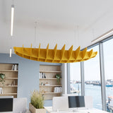 Felted Breaker acoustic ceiling baffle grid kit in Golden Sunset