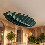 Felted Breaker acoustic ceiling baffle grid kit in Sage Green
