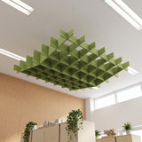 Felted Canyon acoustic ceiling baffle grid kit in Apple Green