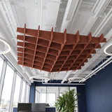 Felted Canyon acoustic ceiling baffle grid kit in Cinnamon