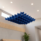 Felted Canyon acoustic ceiling baffle grid kit in Cornflower Blue