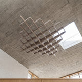 Felted Diamond acoustic ceiling baffle grid kit in Blanched Almond