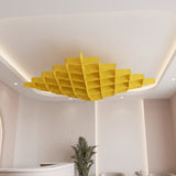 Felted Diamond acoustic ceiling baffle grid kit in Golden Sunset