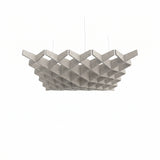 Felted Diamond acoustic ceiling baffle grid kit in Natural Cotton