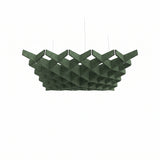 Felted Diamond acoustic ceiling baffle grid kit in Sea Green