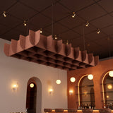 Felted Furrow acoustic ceiling baffle grid kit in Cinnamon