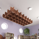 Felted Furrow acoustic ceiling baffle grid kit in Doe