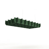 Felted Furrow acoustic ceiling baffle grid kit in Green