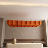 Felted Furrow acoustic ceiling baffle grid kit in Orange