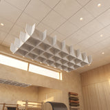 Felted Furrow acoustic ceiling baffle grid kit in White