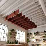 Felted Gable acoustic ceiling baffle grid kit in Cinnamon