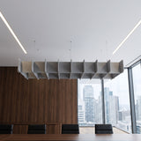 Felted Gable acoustic ceiling baffle grid kit in Silver Grey