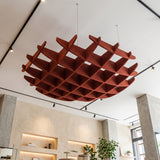 Felted Glade acoustic ceiling baffle grid kit in Dark Rouge