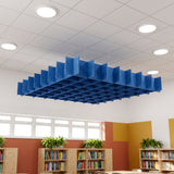 Felted Jetty acoustic ceiling baffle grid kit in Cornflower Blue