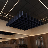 Felted Jetty acoustic ceiling baffle grid kit in Galaxy