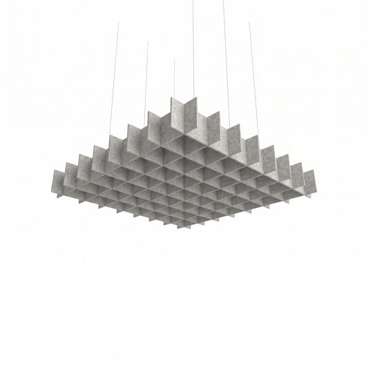 Felted Jetty acoustic ceiling baffle grid kit in Natural Cotton