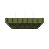 Felted Jetty acoustic ceiling baffle grid kit in Olive Green