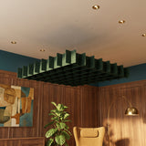 Felted Jetty acoustic ceiling baffle grid kit in Pine Green