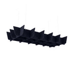 Felted Mesa acoustic ceiling baffle grid kit in Midnight Blue