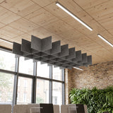 Felted Paddock acoustic ceiling baffle grid kit in Ash Grey