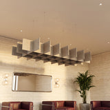 Felted Paddock acoustic ceiling baffle grid kit in Blanched Almond